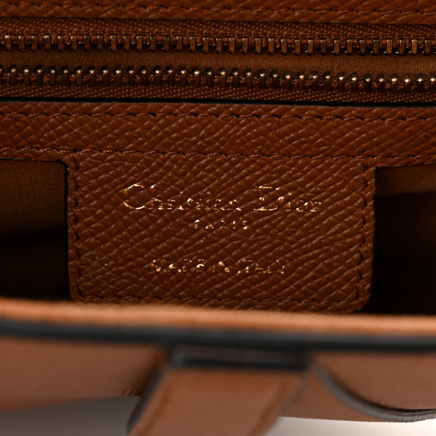Christian Dior Grained Calfskin Saddle Bag Camello 6 of 11