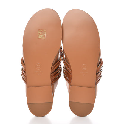 Chanel Calfskin Chain CC Flat Sandals 41 Beige 5 of 8