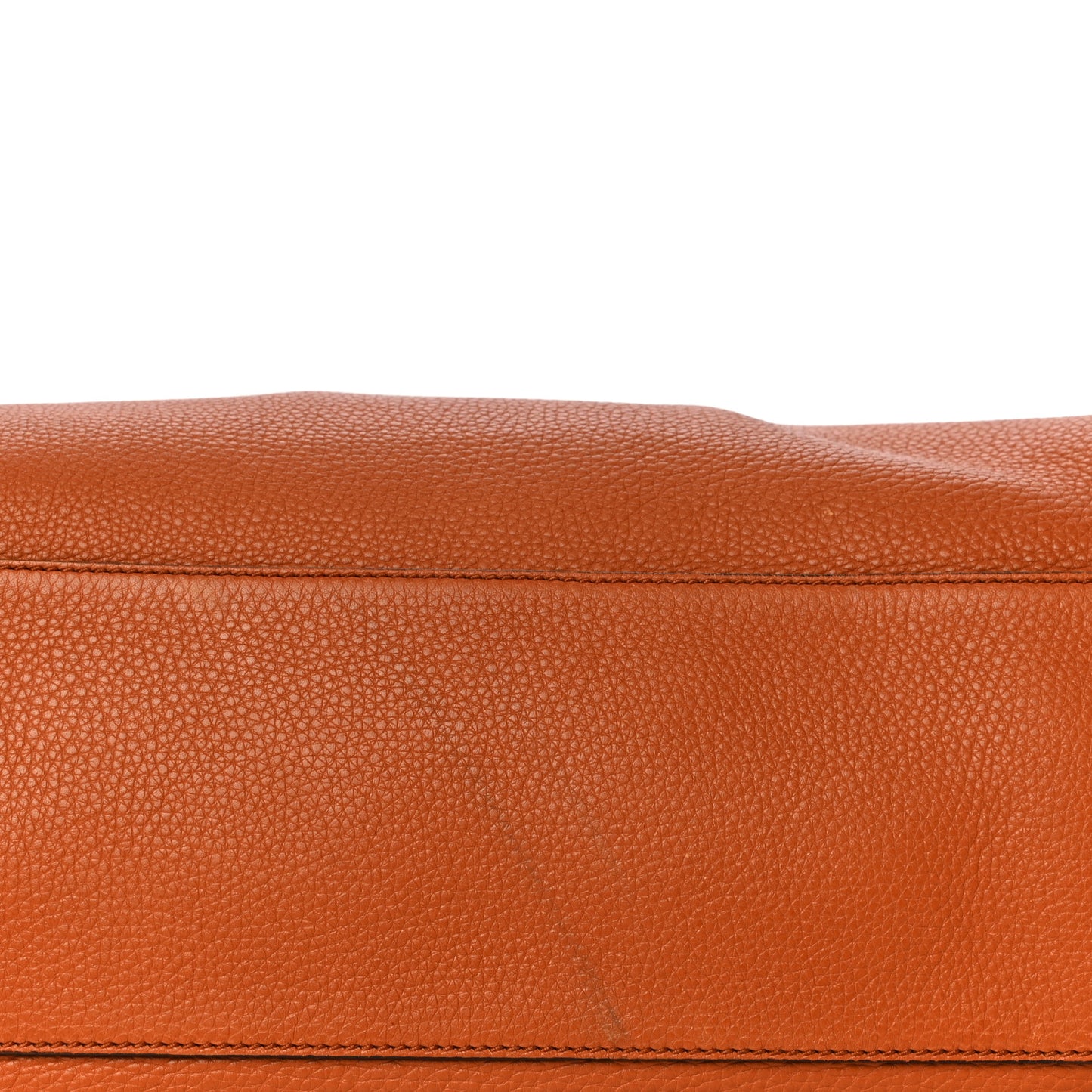 Pebbled Calfskin Large Lady Tassel Top Handle Bag Orange