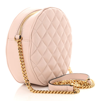 Versace Nappa Quilted La Medusa Round Camera Bag Light Pink 3 of 10
