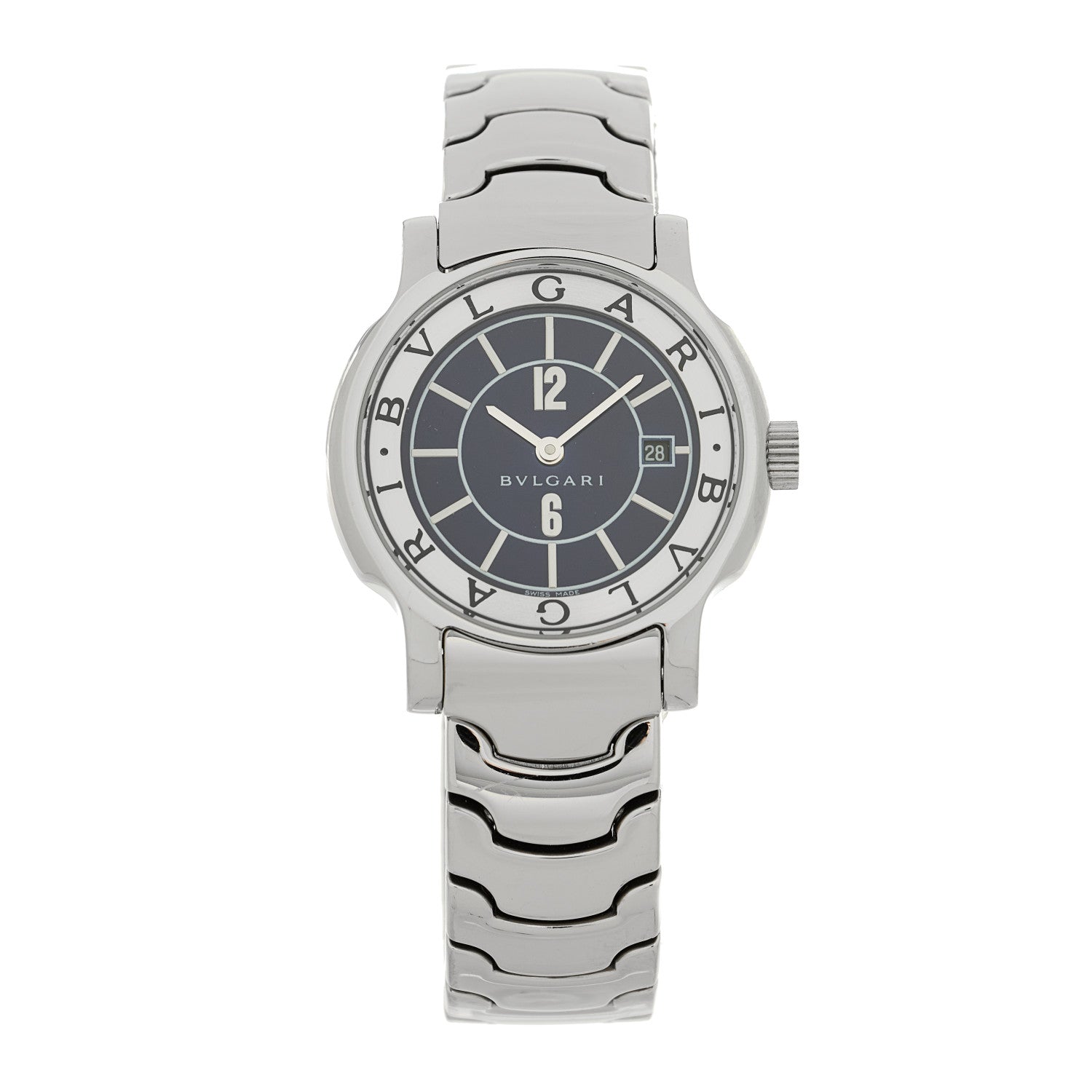 Bulgari Stainless Steel 29mm Solotempo Quartz Watch  Blue 1 of 4
