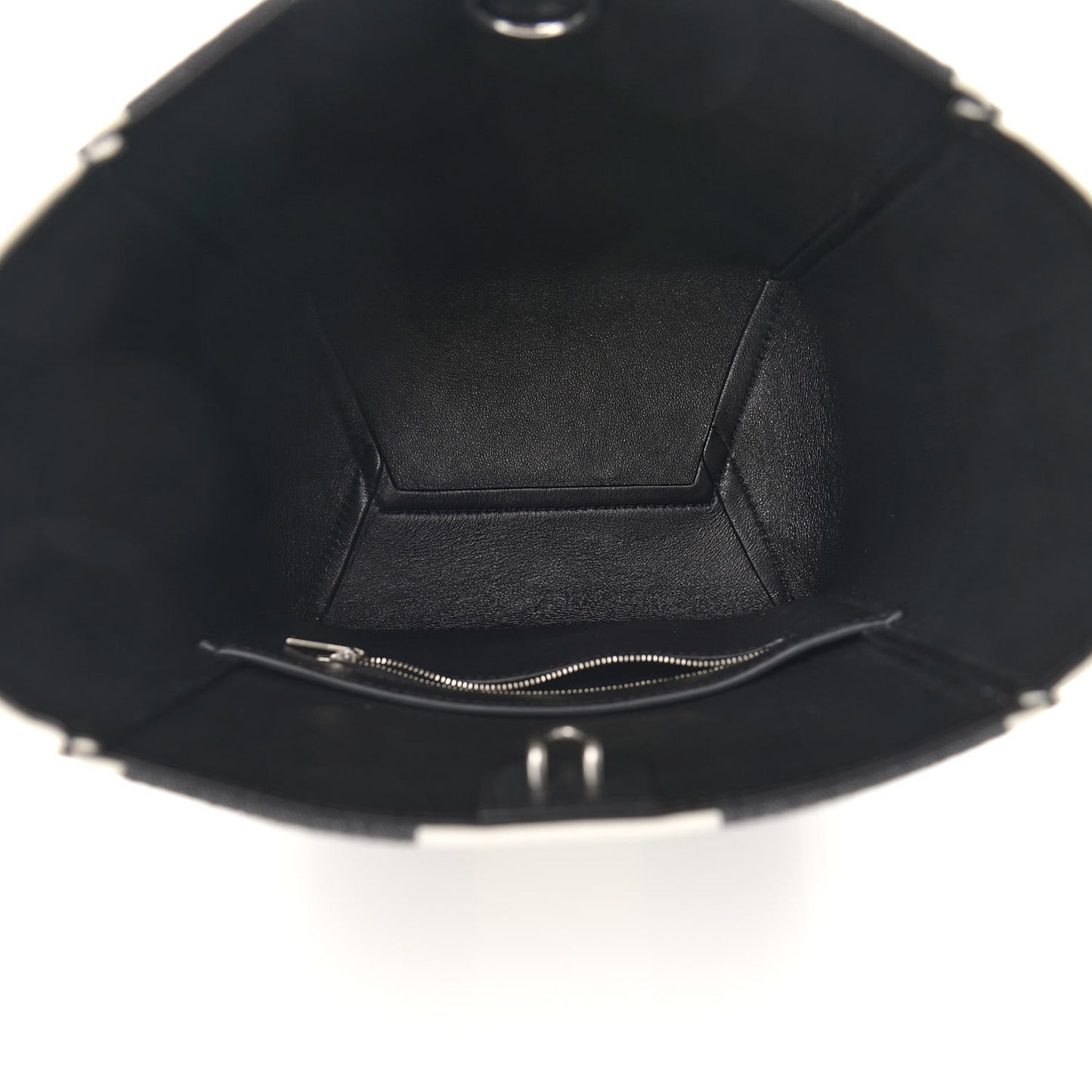 Textured Canvas Small Sangle Bucket Bag Black
