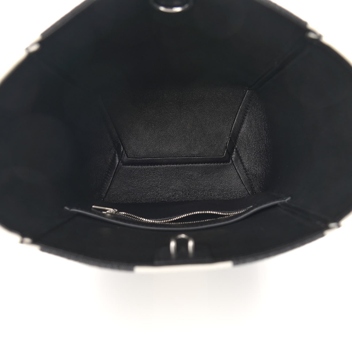 Celine Textured Canvas Small Sangle Bucket Bag Black 4 of 10