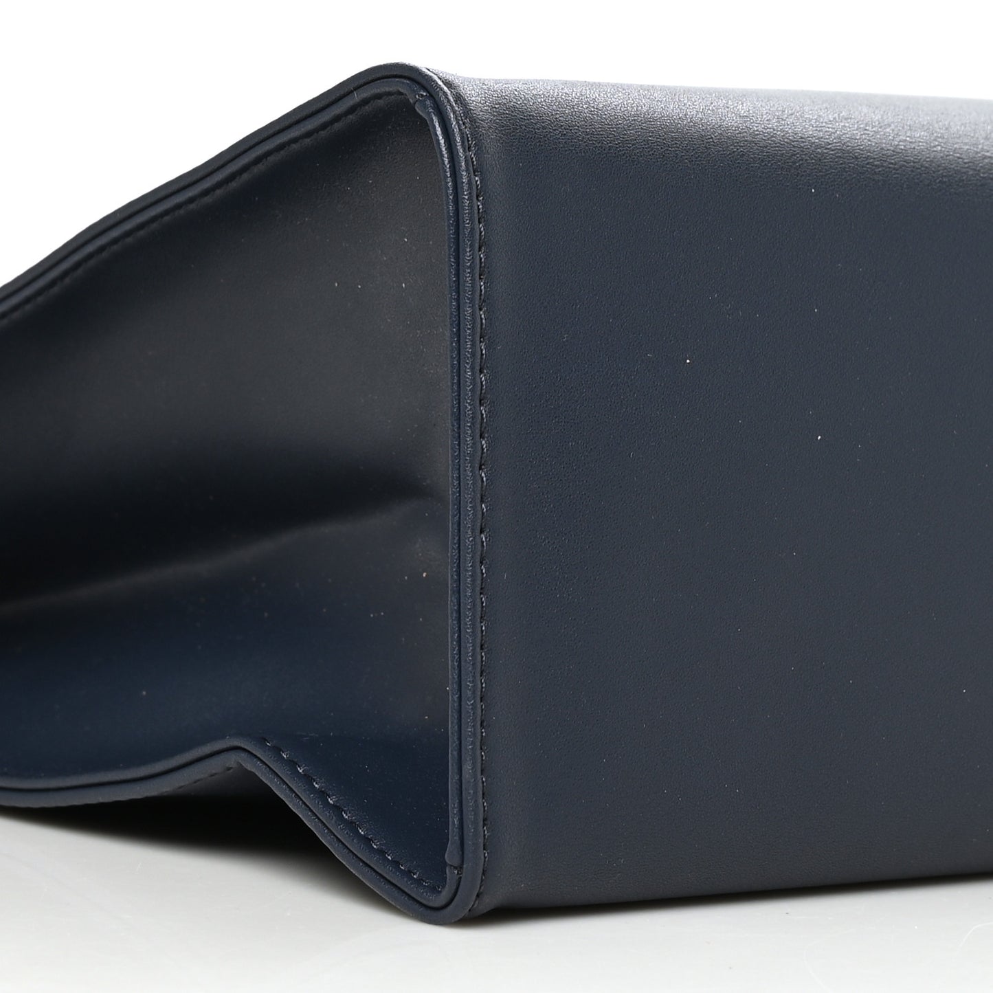 Vegan Leather Medium Shopping Bag Navy