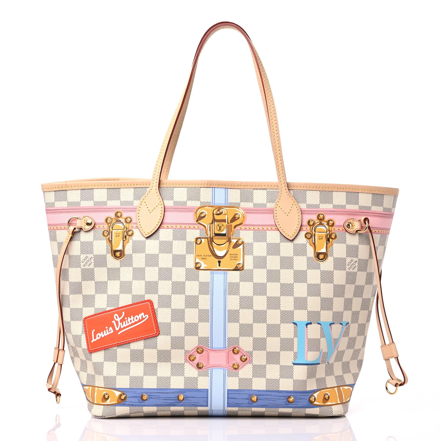 Louis Vuitton Damier Azur Summer Trunks Neo Neverfull MM 3 of 11