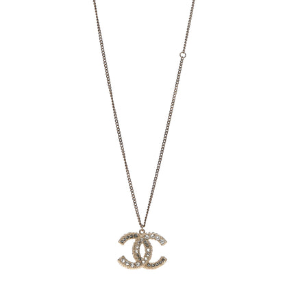 Chanel Crystal Enamel CC Reversible Pendant Necklace Gold 1 of 7