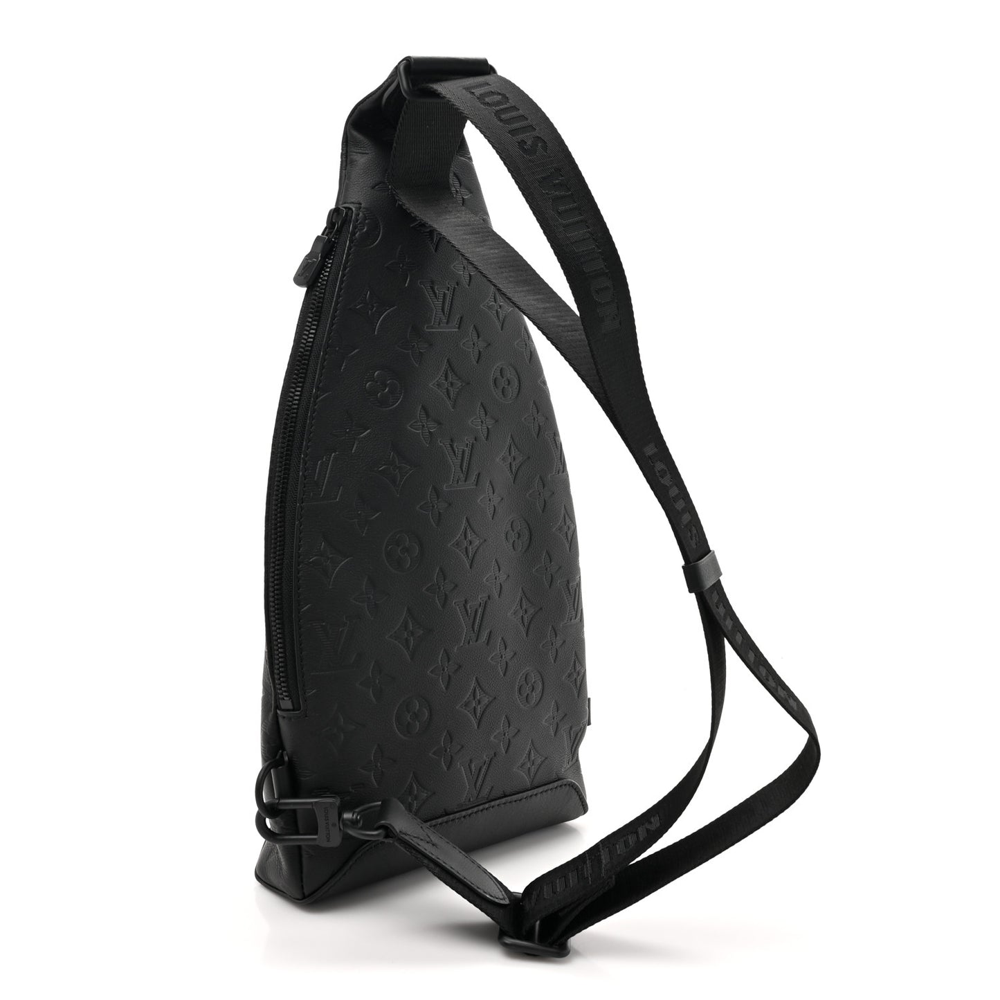 Calfskin Shadow Monogram Duo Slingbag Black