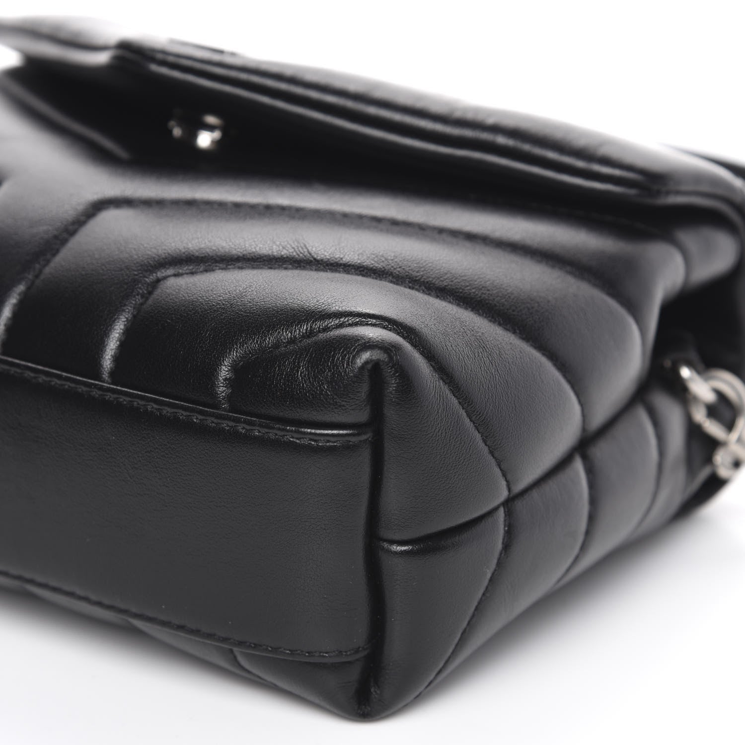 Saint Laurent Calfskin Y Quilted Monogram Toy Loulou Crossbody Bag Black 9 of 10
