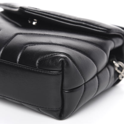Saint Laurent Calfskin Y Quilted Monogram Toy Loulou Crossbody Bag Black 9 of 10