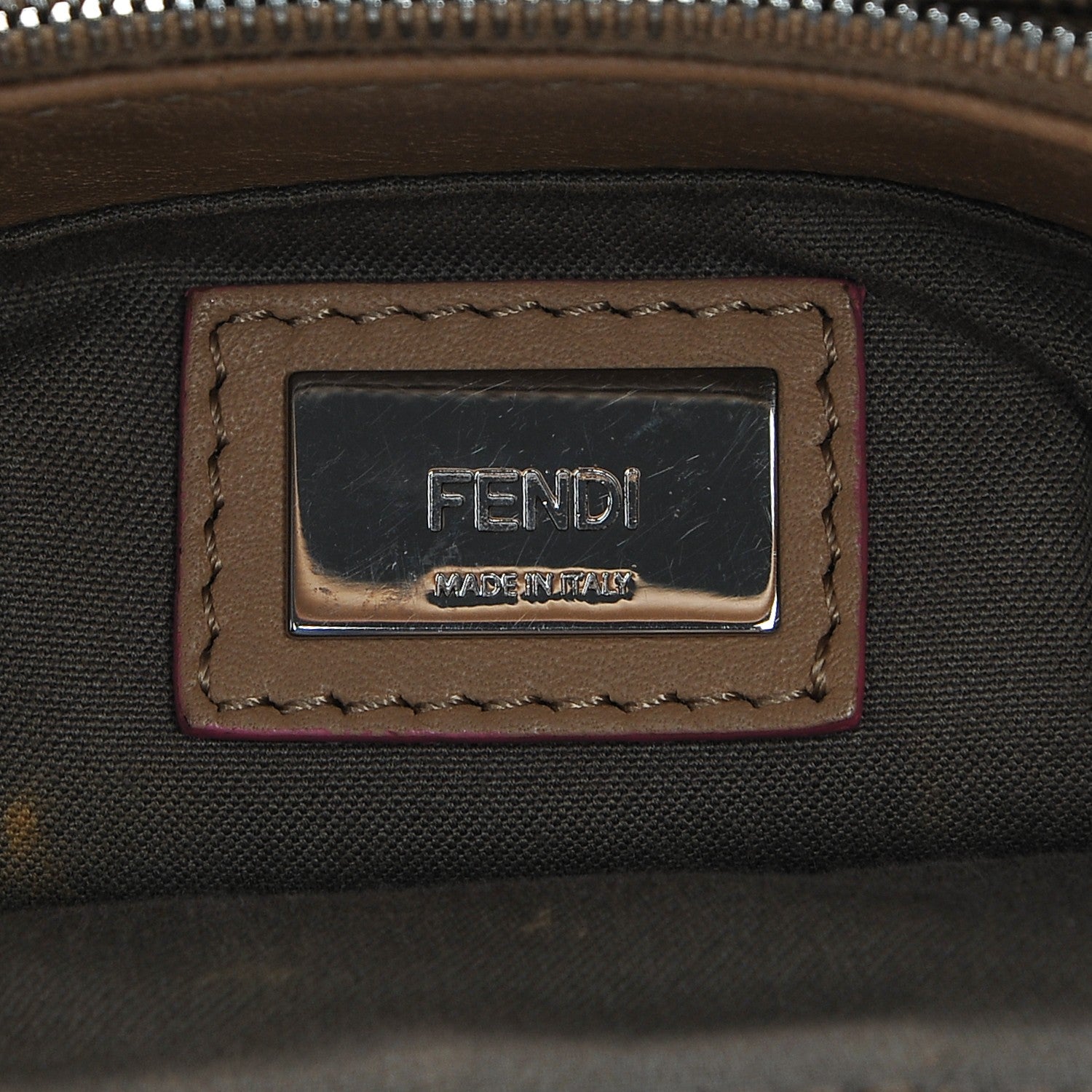 Fendi Vitello Elite Light Bulb Charm Petite 2Jours Tote Cuoio 7 of 8