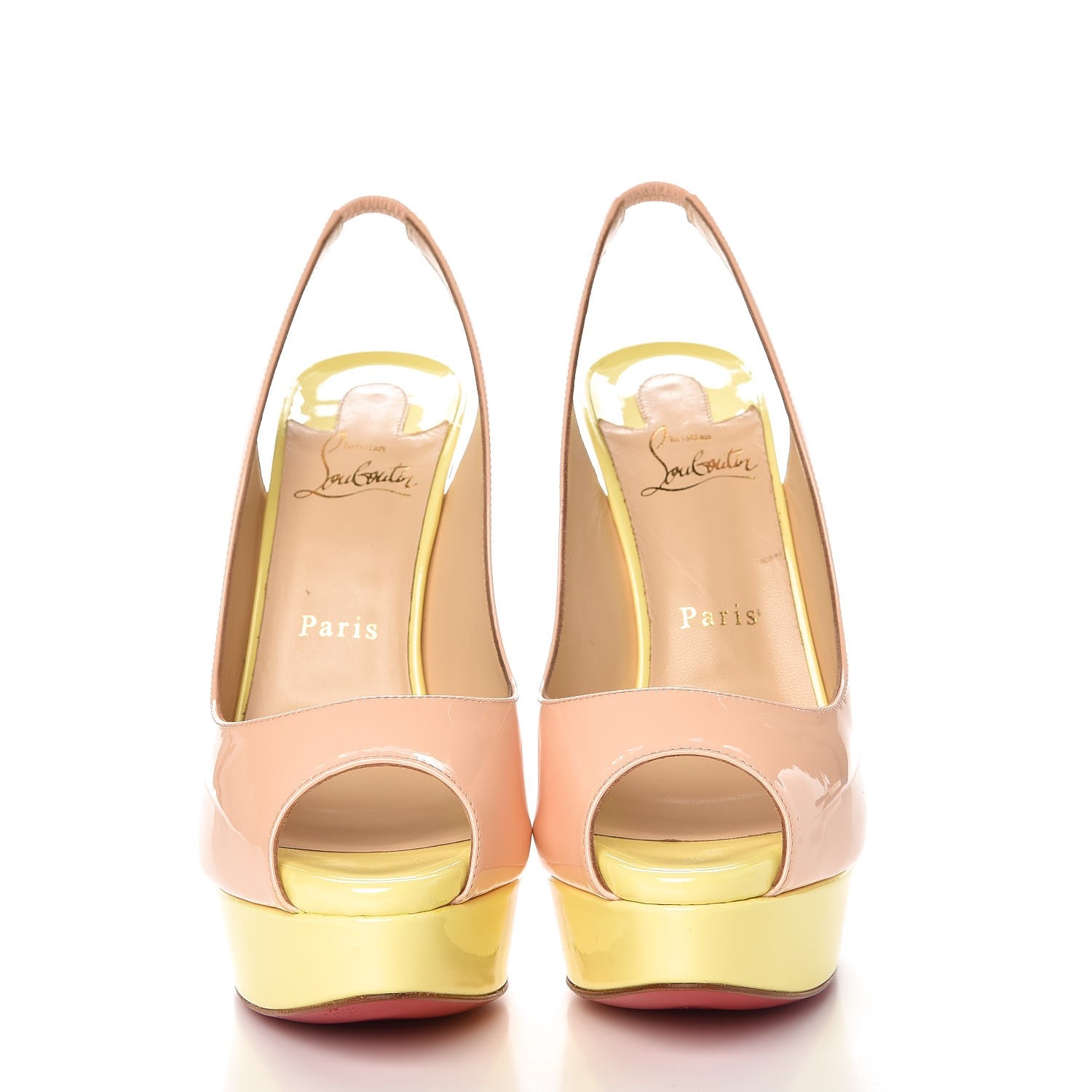 Christian Louboutin Patent Lady Peep Sling 150 Pumps 39 Poudre 2 of 12