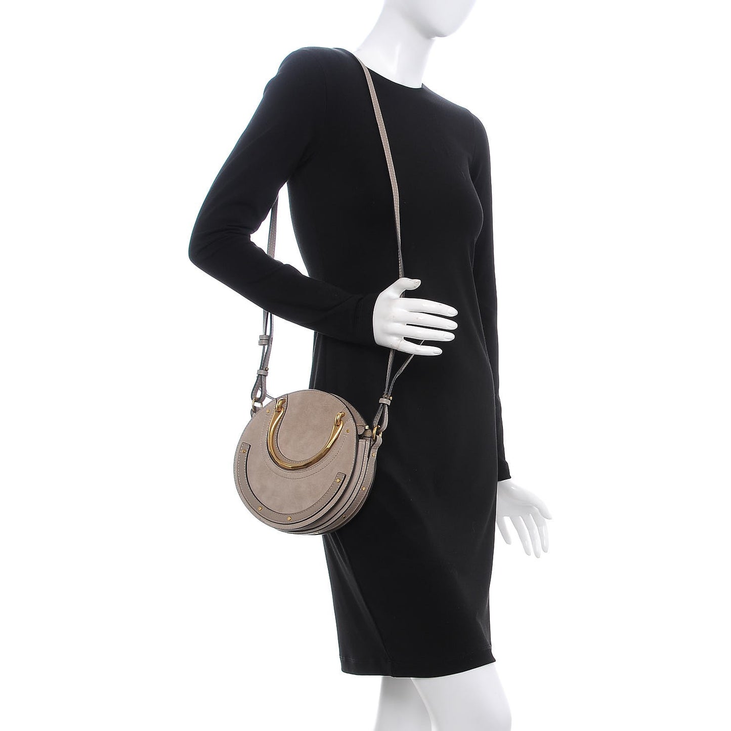 Calfskin Suede Small Pixie Bag Motty Grey