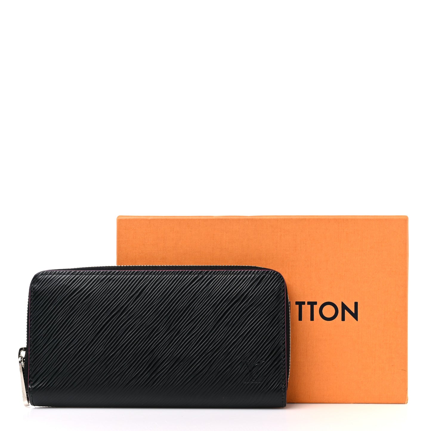 Epi Zippy Wallet Black Hot Pink