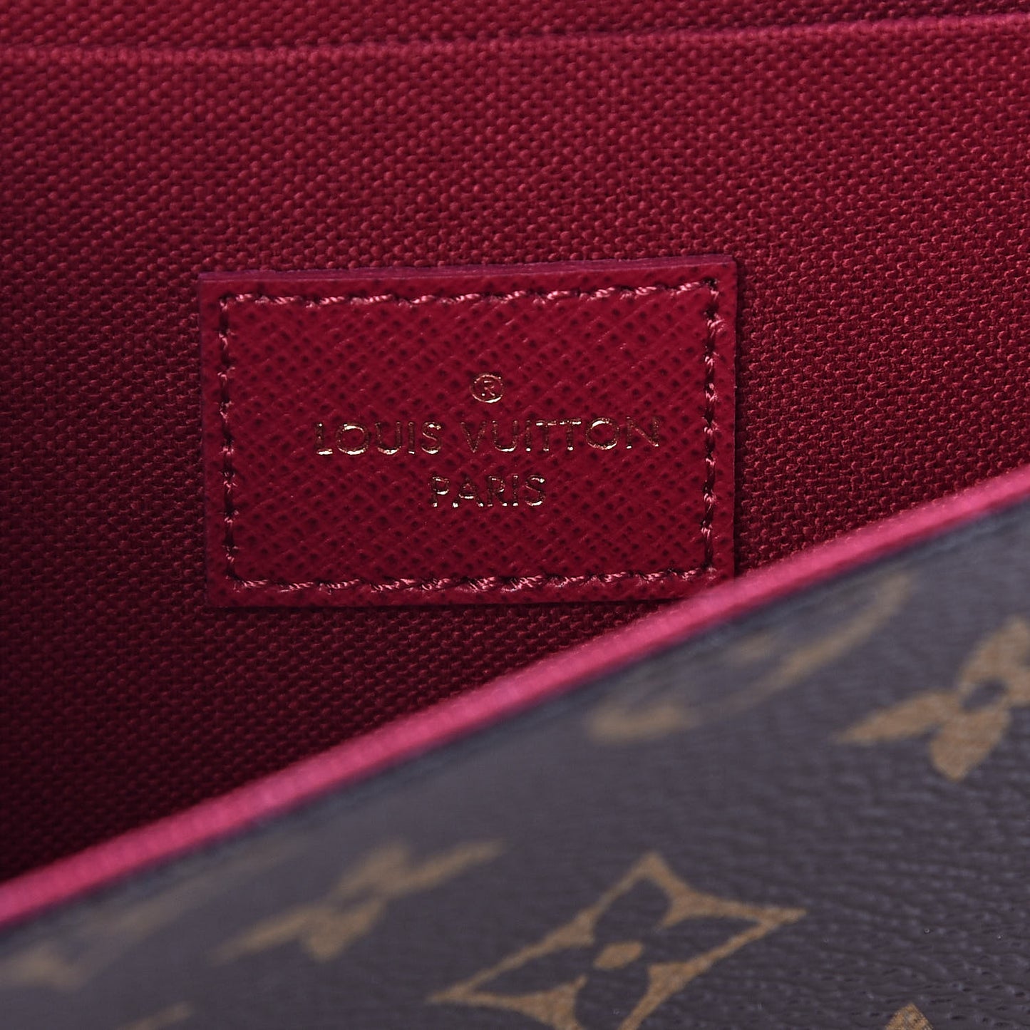 Monogram Pochette Felicie Chain Wallet Fuchsia
