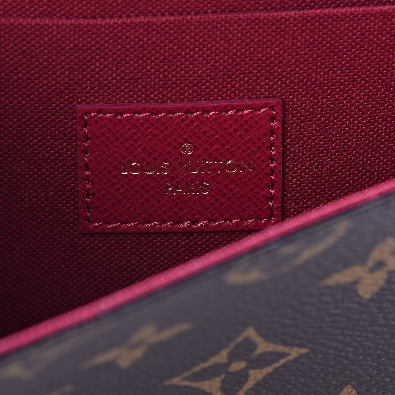 Louis Vuitton Monogram Pochette Felicie Chain Wallet Fuchsia 6 of 10