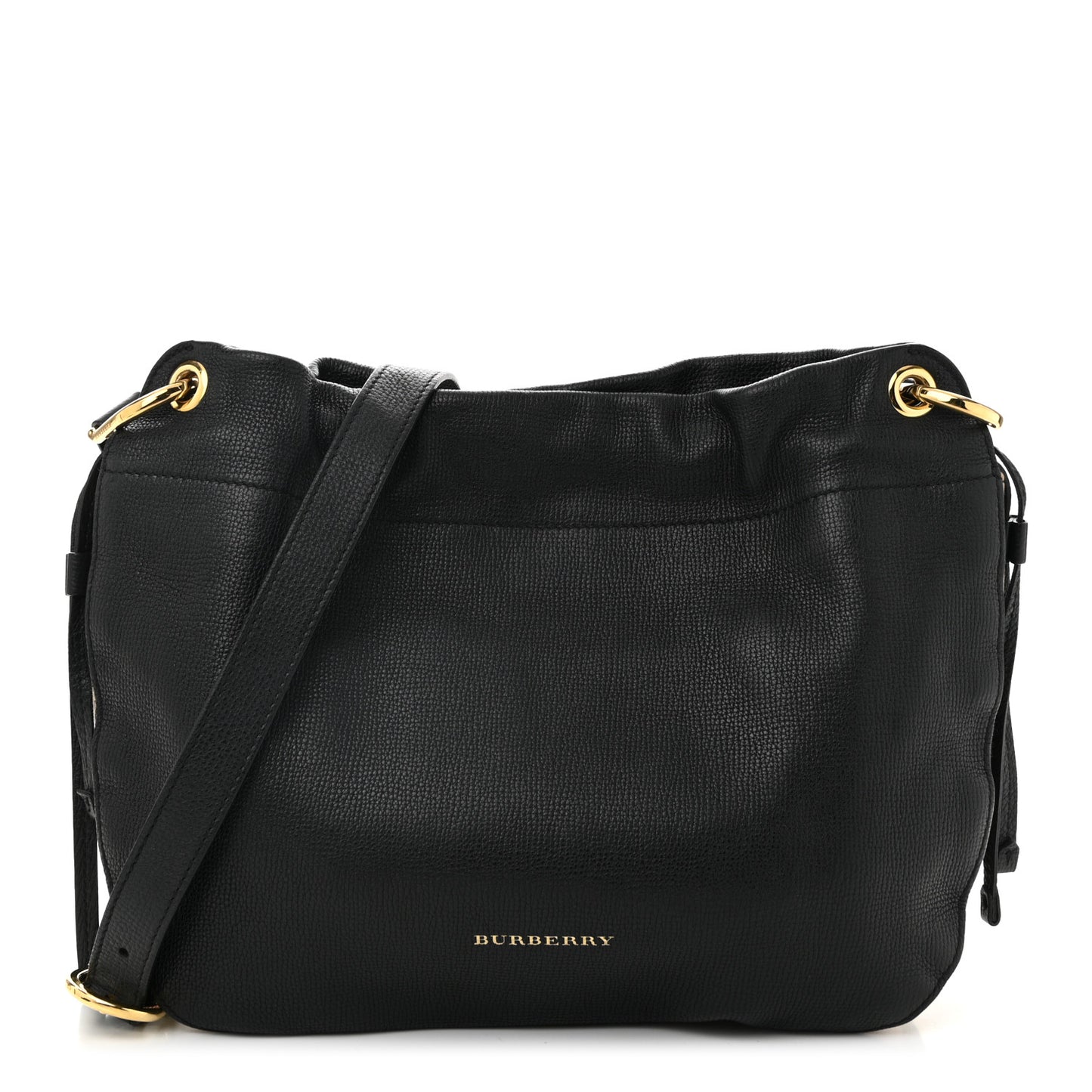 Grainy Calfskin House Check Small Bingley Black
