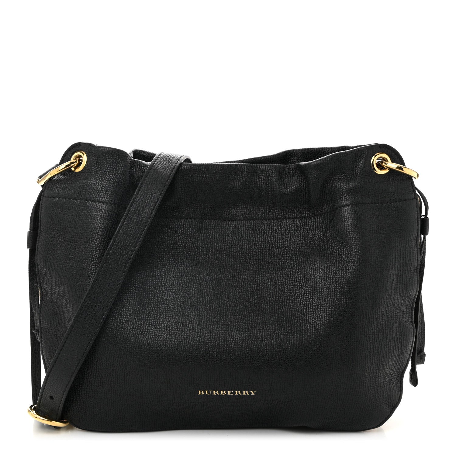 Burberry Grainy Calfskin House Check Small Bingley Black 1 of 11