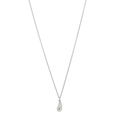 Tiffany Sterling Silver 12mm Elsa Peretti Teardrop Pendant Necklace 1 of 5