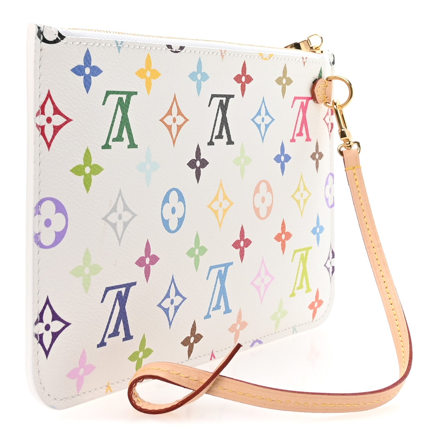 LV X TM Monogram Multicolor Neverfull Pochette White