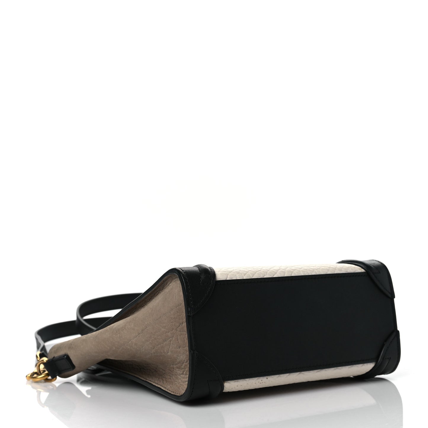 Bullhide Calfskin Suede Nano Tri-Color Luggage White