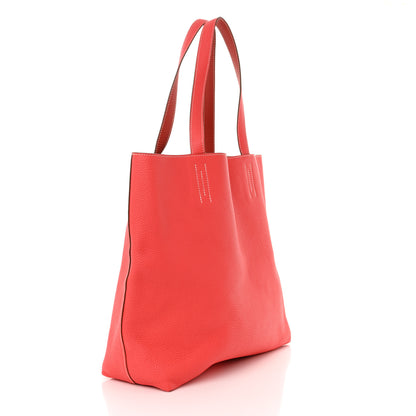 Hermes Taurillon Clemence Double Sens Reversible Tote 36 Sanguine Rose Jaipur 4 of 21