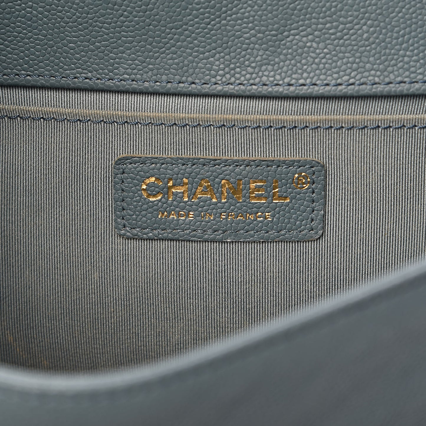 Caviar Quilted Medium Boy Flap Blue