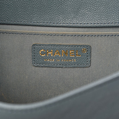 Chanel Caviar Quilted Medium Boy Flap Blue 6 of 13
