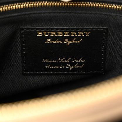 Burberry Derby Calfskin House Check Medium Banner Tote Limestone 6 of 14