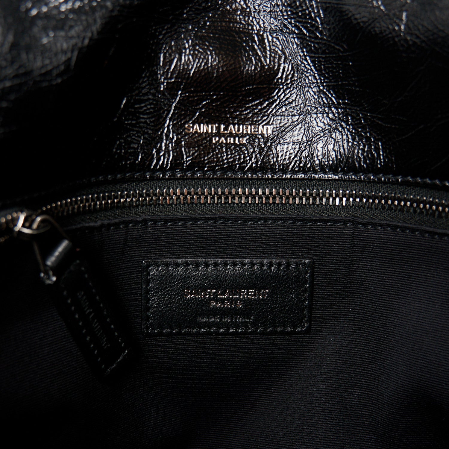 Saint Laurent Crinkled Calfskin Matelasse Monogram Medium Niki Chain Satchel Black 6 of 10