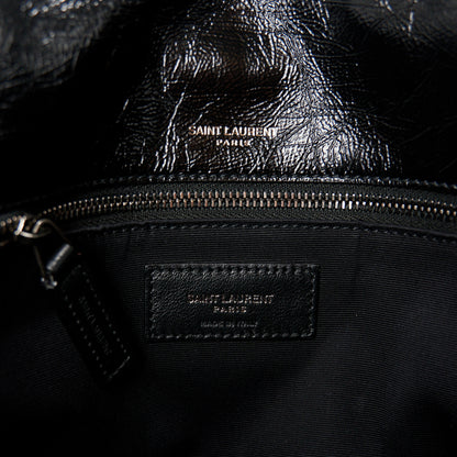 Saint Laurent Crinkled Calfskin Matelasse Monogram Medium Niki Chain Satchel Black 6 of 10