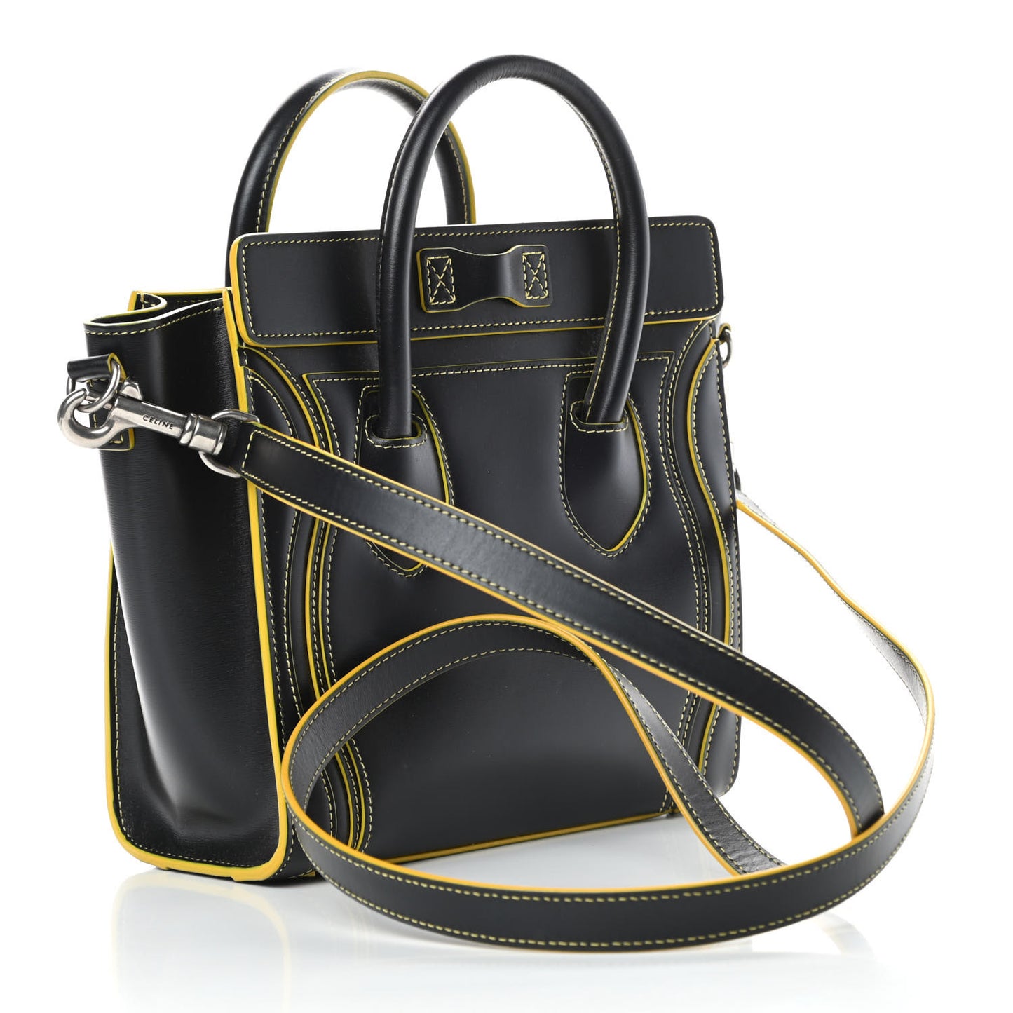 Satin Calfskin Nano Debossed Luggage Black