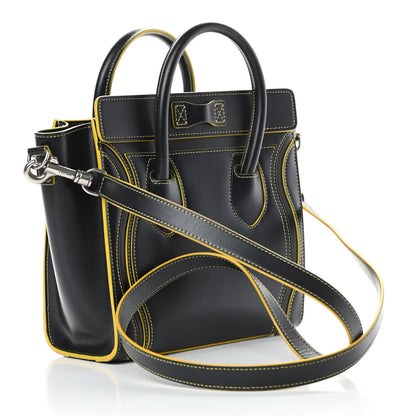 Celine Satin Calfskin Nano Debossed Luggage Black 3 of 12
