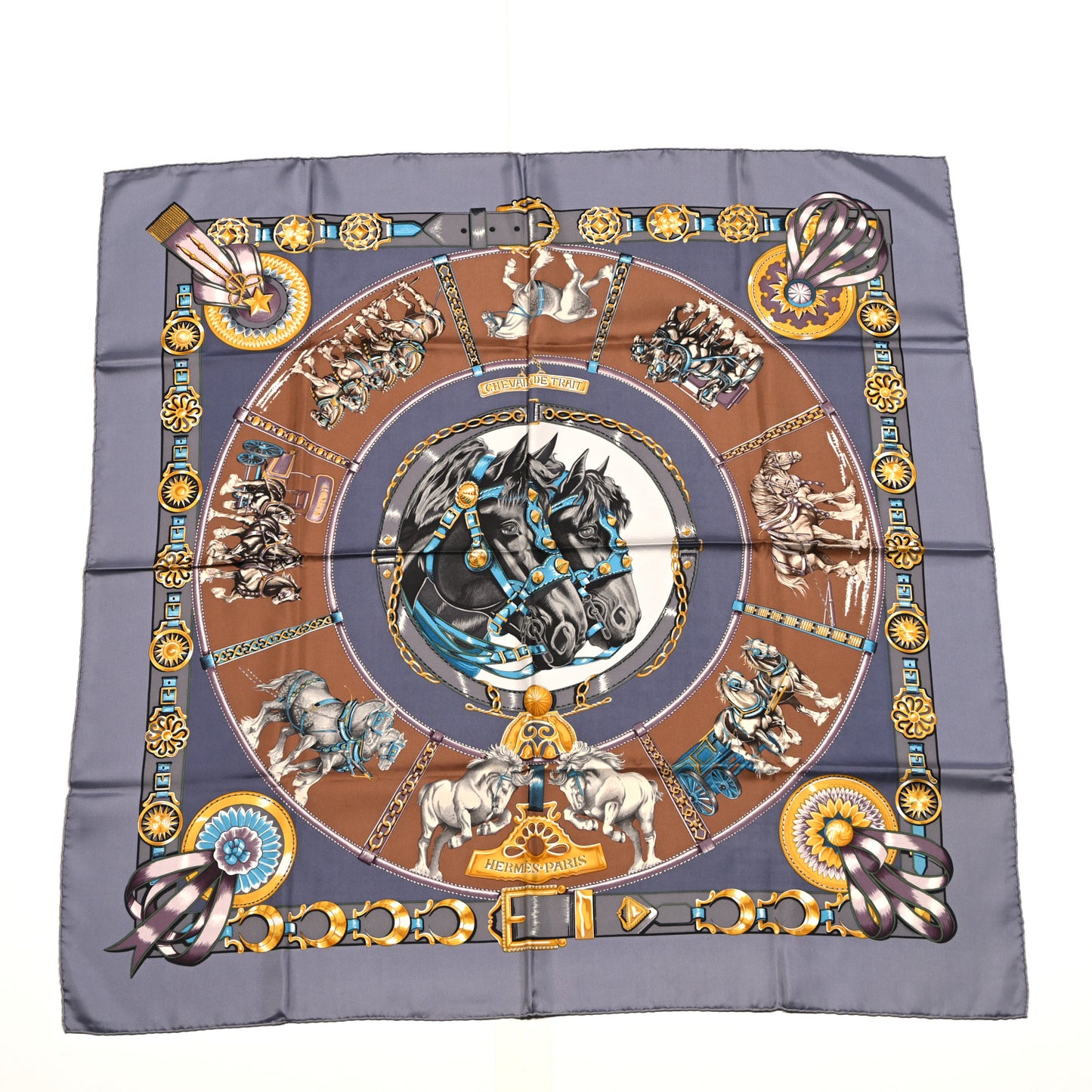 Silk Chevaux De Trait Scarf 90