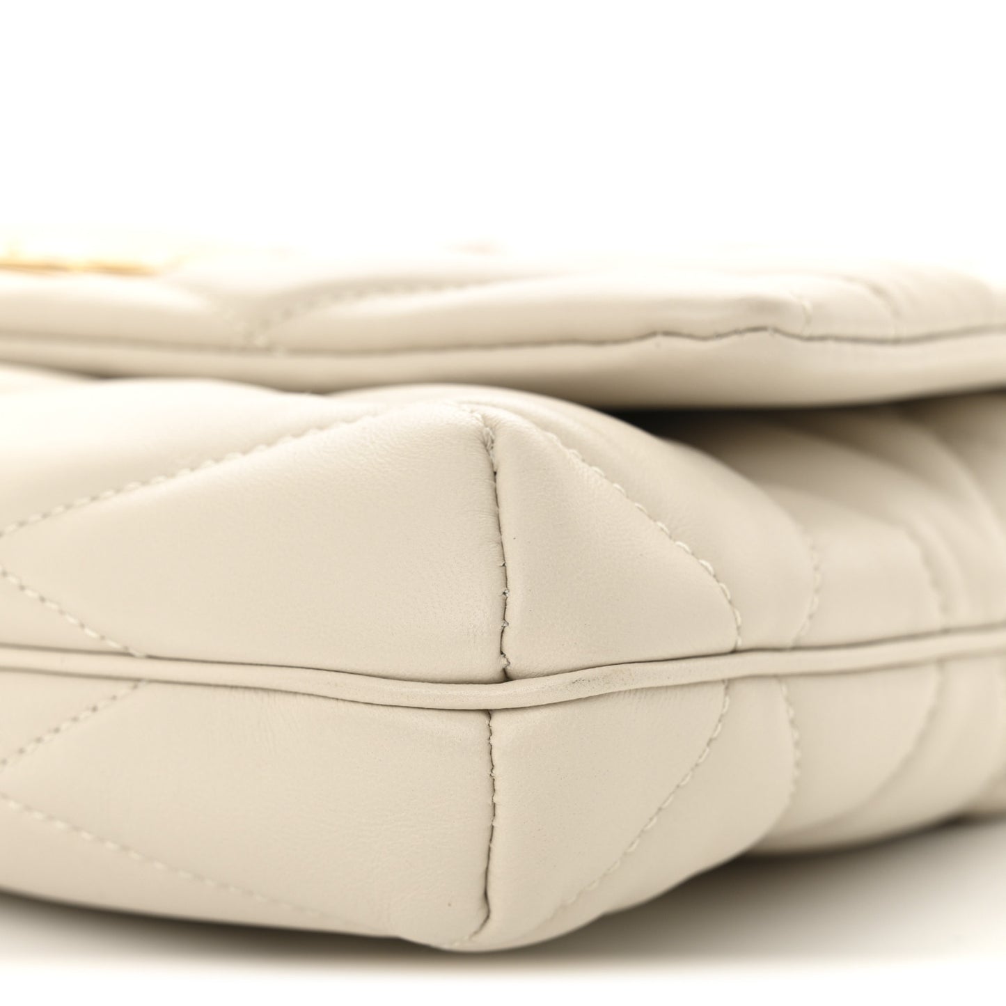 Lambskin Quilted Le 57 Diamond Shoulder Bag Crema Soft
