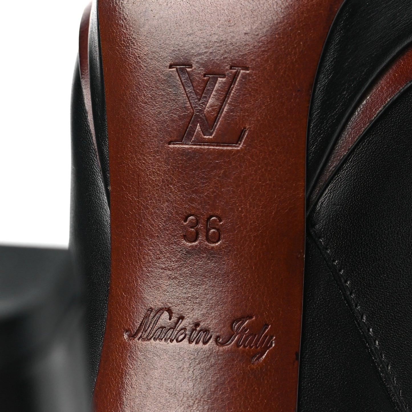 Calfskin Belted Platform Ankle Boots 36 Black