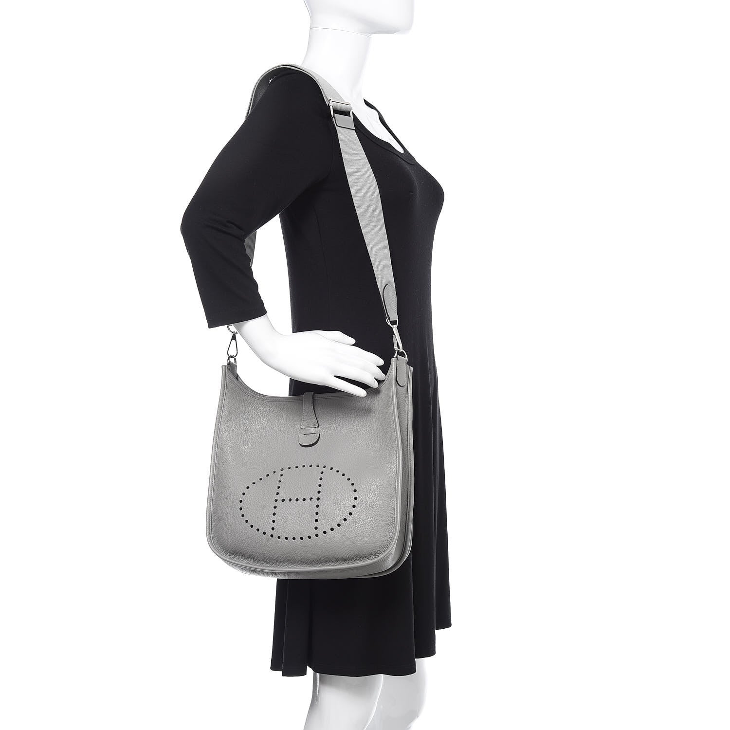 Hermes Taurillon Clemence Evelyne III PM Gris Mouette 2 of 17
