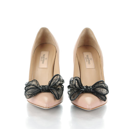 Valentino Garavani Nappa Lace Bow Pumps 36.5 Nude 2 of 7