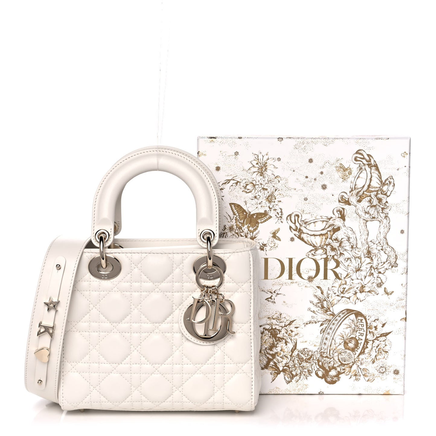 Lambskin Cannage Small My ABCDior Lady Dior White