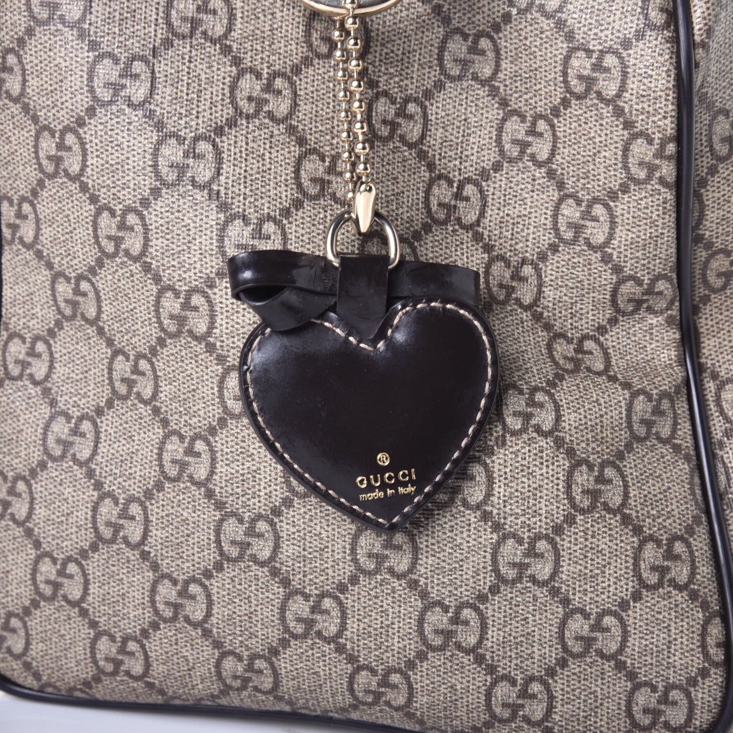 Gucci GG Plus Monogram Tattoo Heart Medium Joy Boston Dark Brown 10 of 12