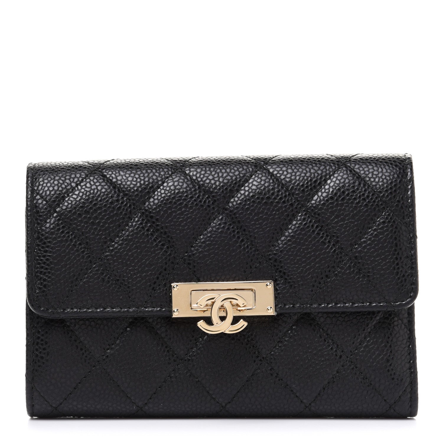 Chanel Caviar Quilted Small Golden Class Flap Wallet Black 1 of 9
