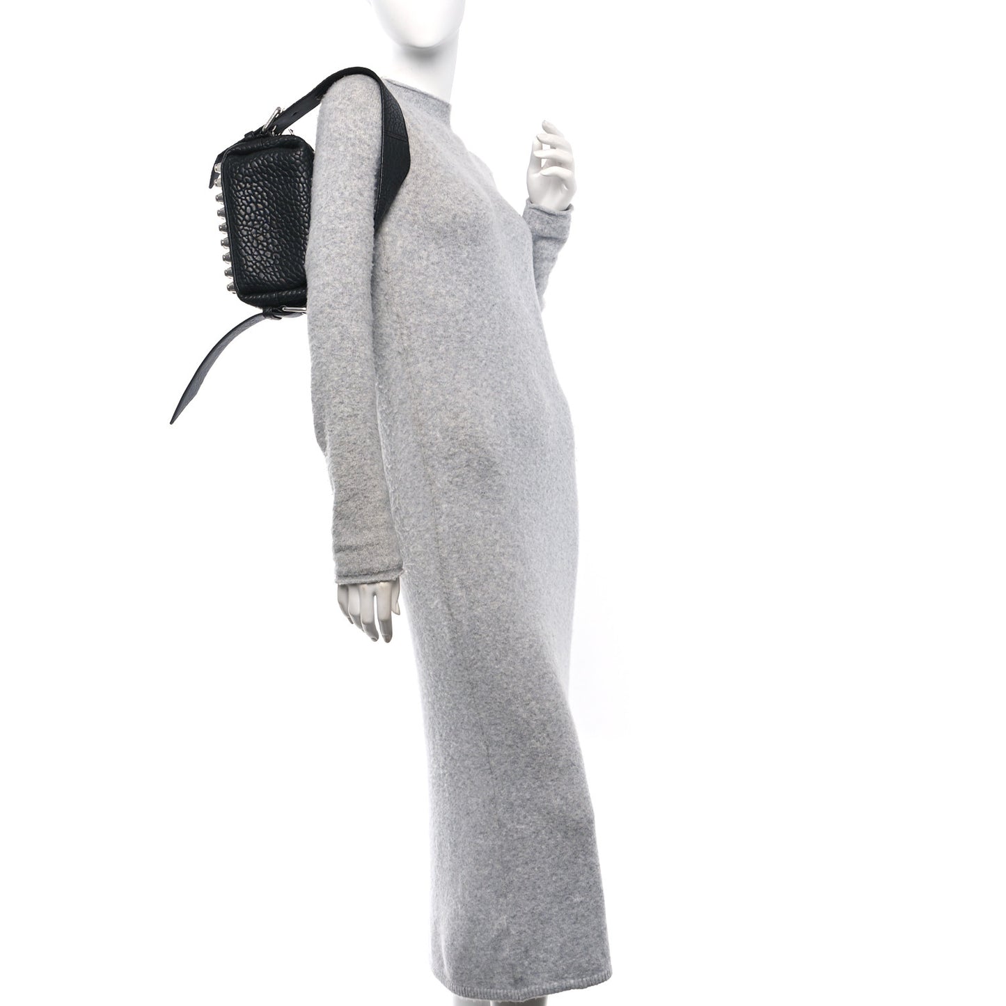 Pebbled Lambskin Small Ricco Shoulder Bag Black