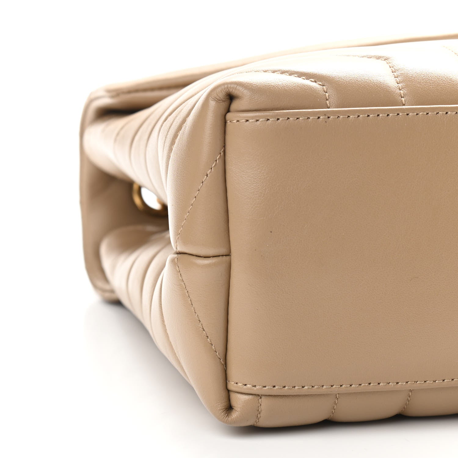 Saint Laurent Calfskin Y Quilted Monogram Medium Loulou Chain Satchel Dark Latte 9 of 10