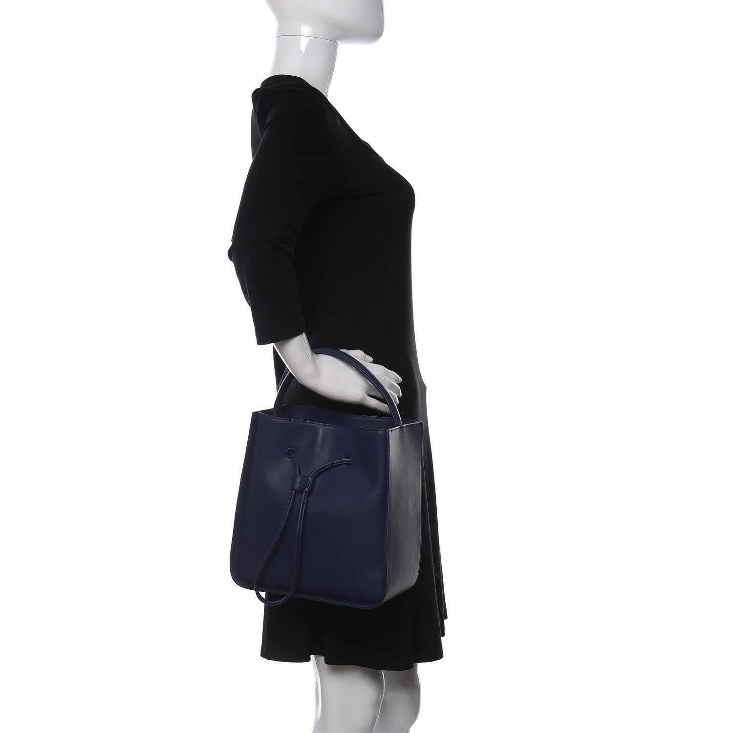 3.1 Phillip Lim Smooth Calfskin Small Soleil Bucket Bag Midnight Blue 2 of 13