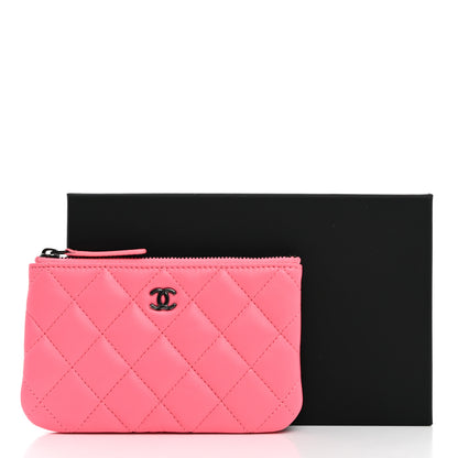 Chanel Lambskin Quilted Small Cosmetic Case Coral Pink 8 of 8