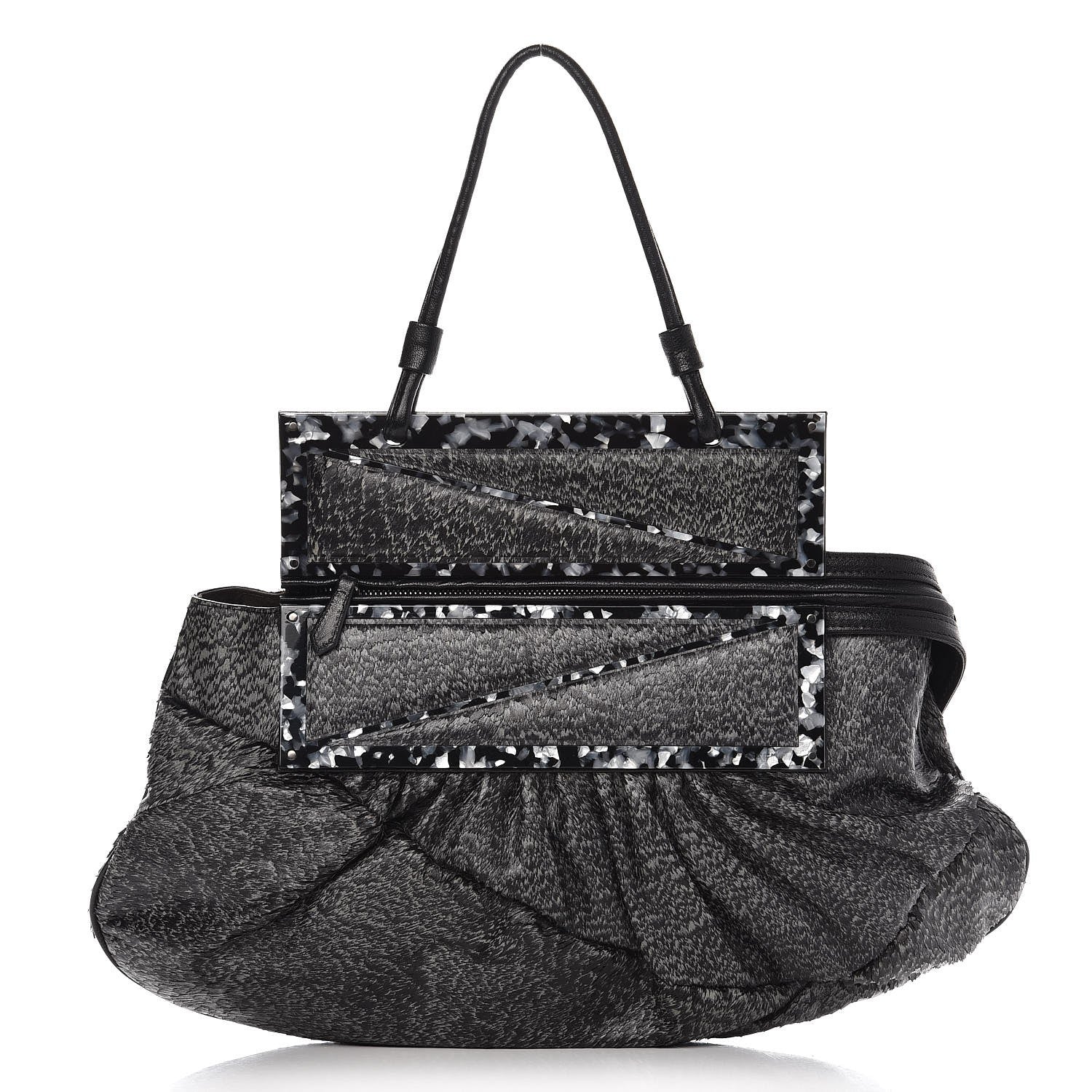 Fendi Calf Hair To You Convertible Clutch Grey 1 of 7