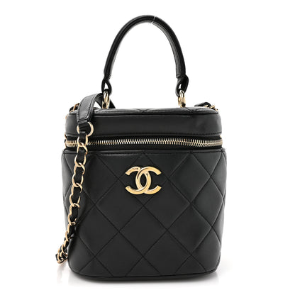 Chanel Lambskin Quilted Trendy Vanity Case Black 1 of 10