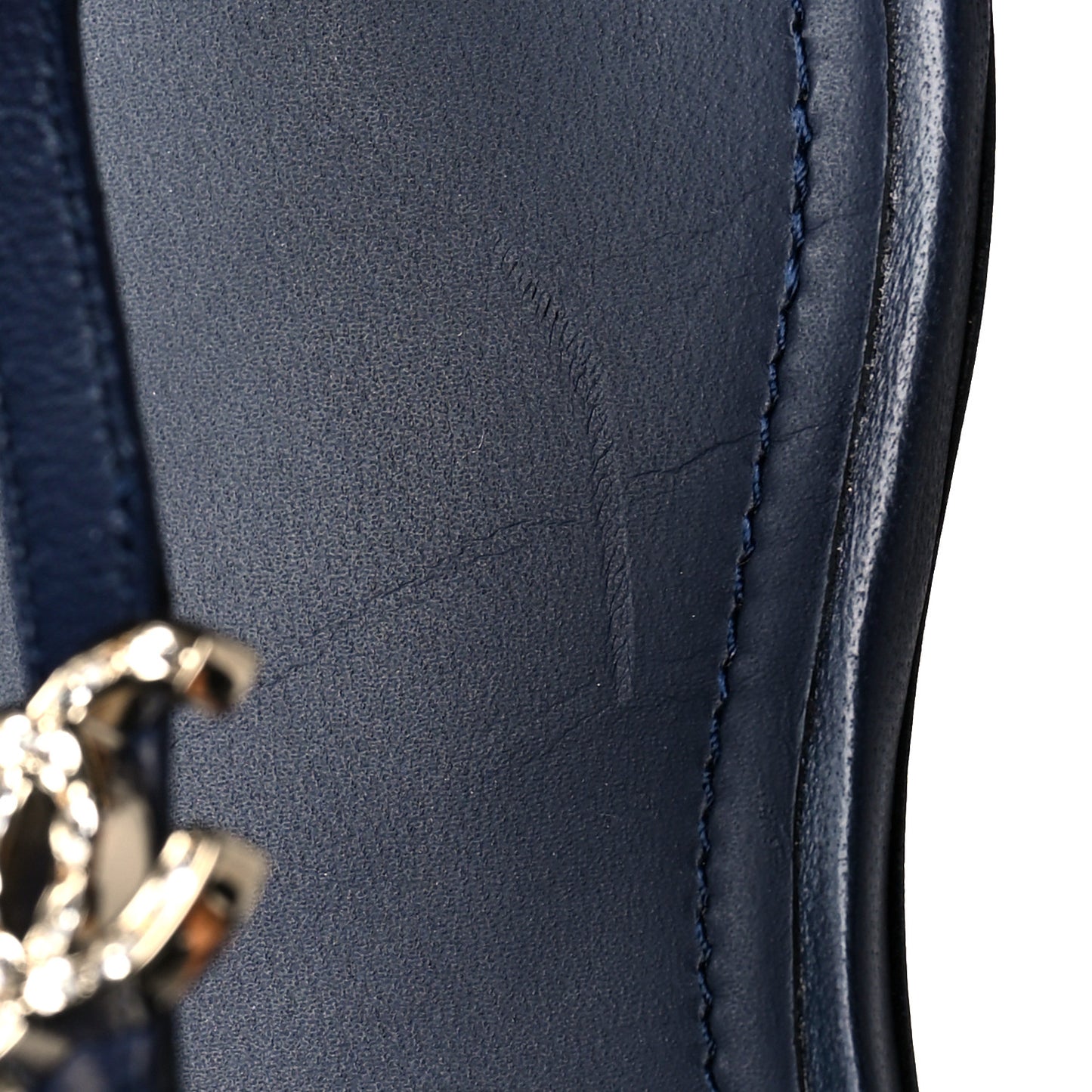 Lambskin Crystal CC Thong Sandals 38 Navy Blue