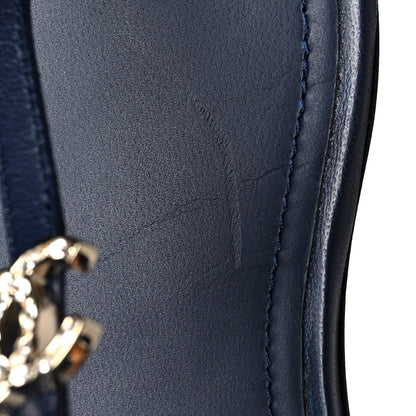 Chanel Lambskin Crystal CC Thong Sandals 38 Navy Blue 8 of 8