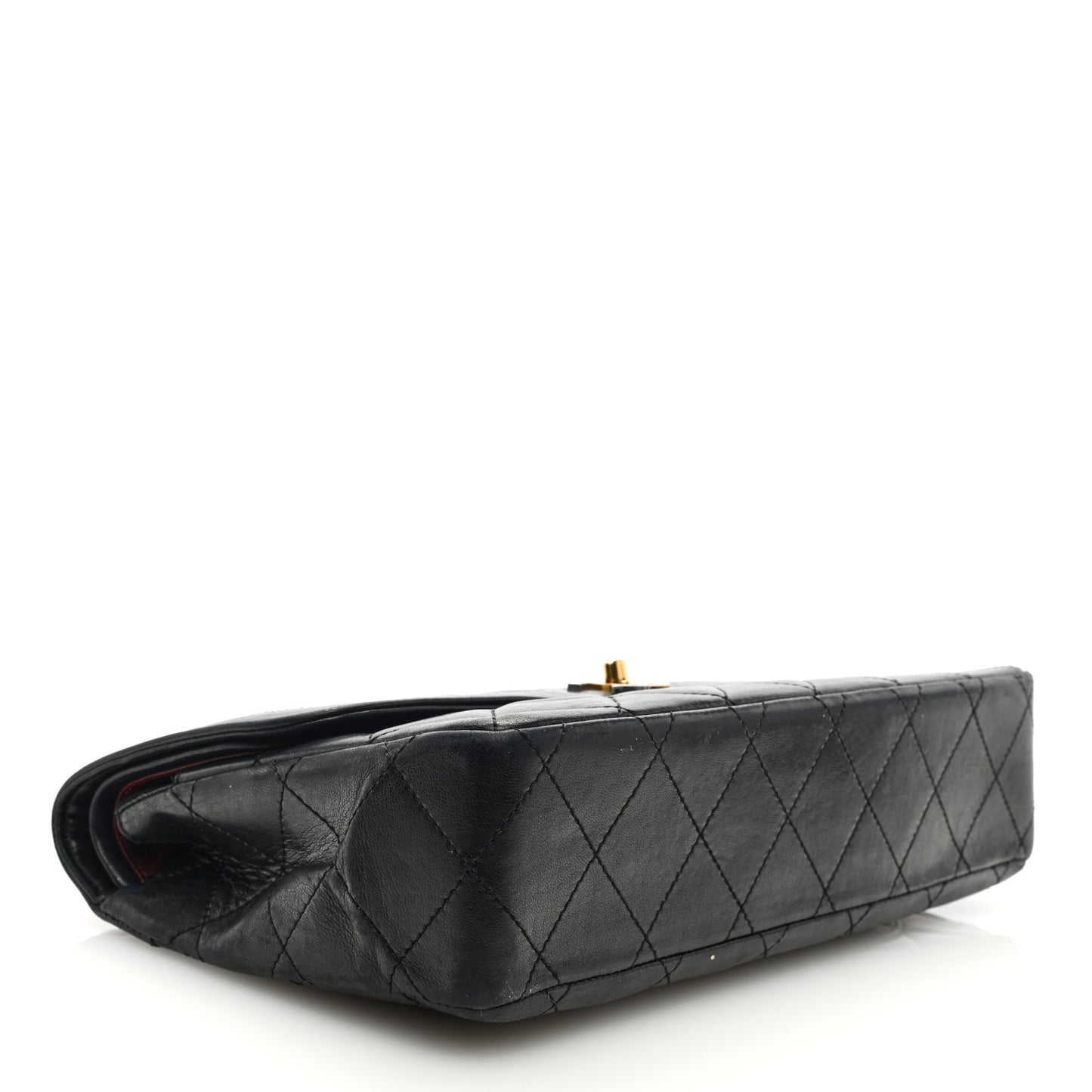Lambskin Quilted Small Double Flap Black