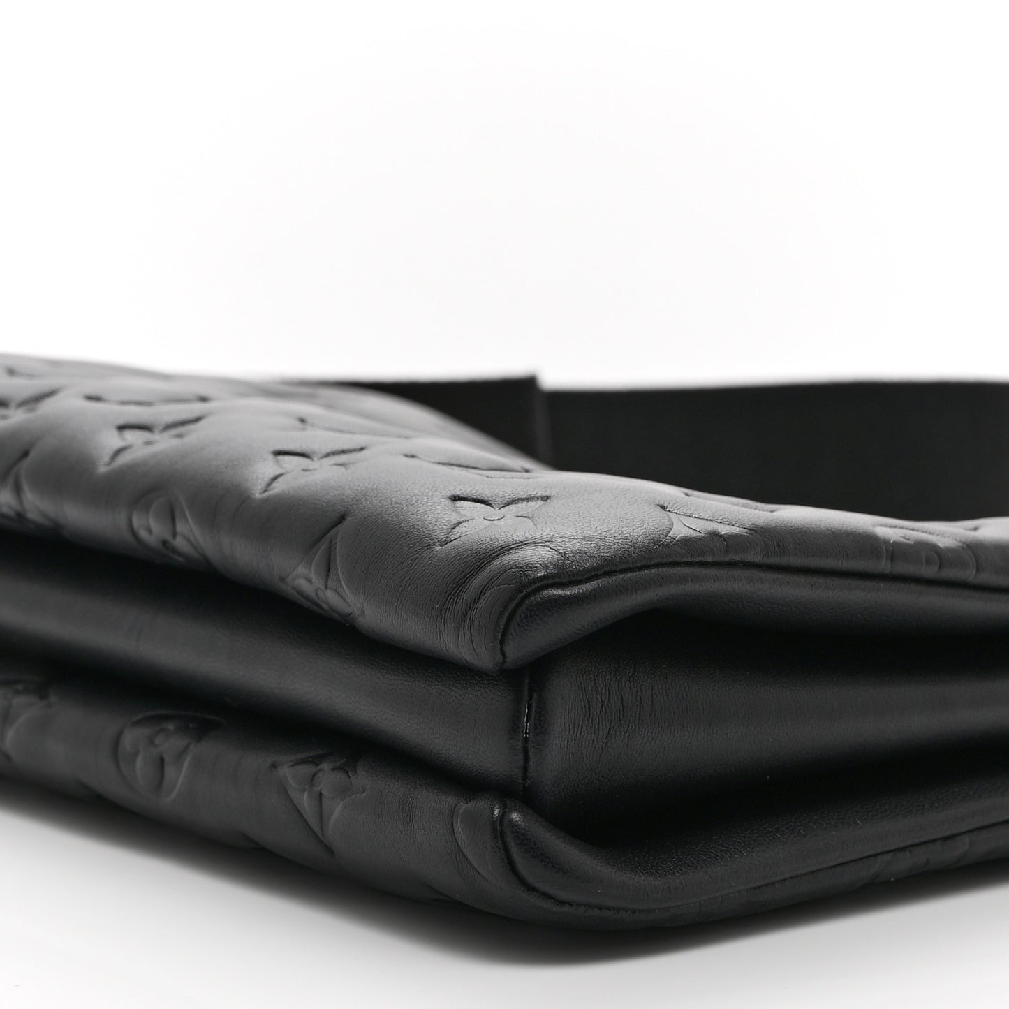 Lambskin Embossed Monogram Scarf Coussin PM Black